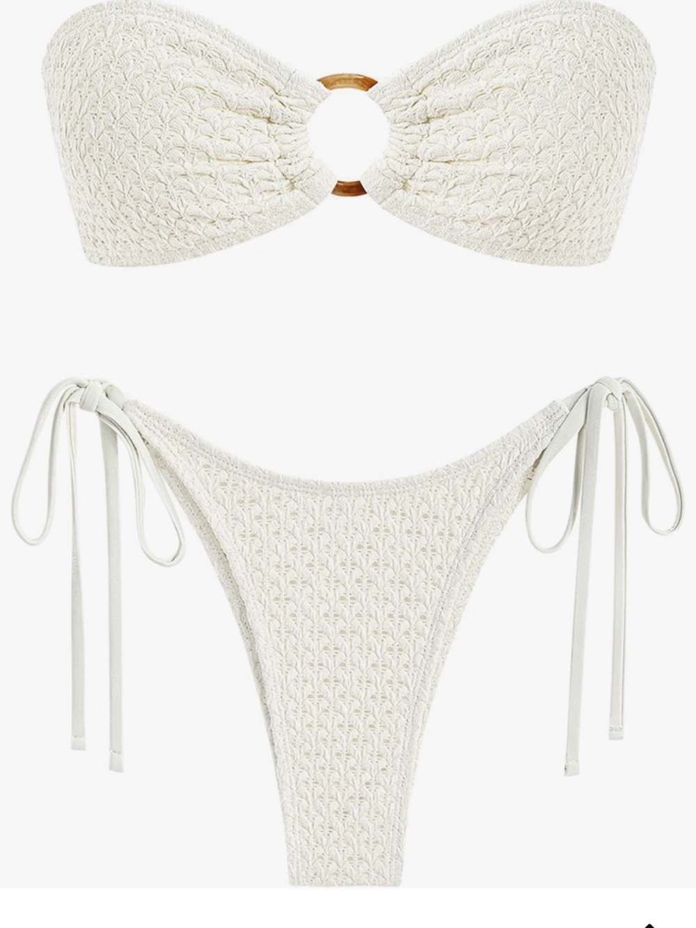Bandeau Strapless O Ring Textured Two Piece Swimsuit S. 2826/bb18-1:v